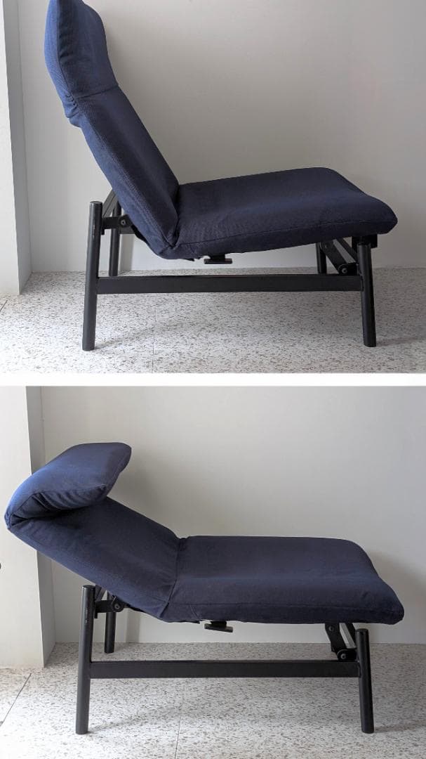 USED MUJI 無印良品 リクライニング ラウンジソファ ネイビー 廃番