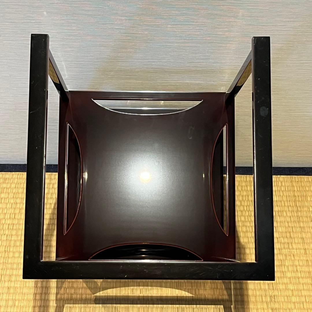 輪島塗 糸巻透し二重棚 共箱 炉・風炉用 茶道具