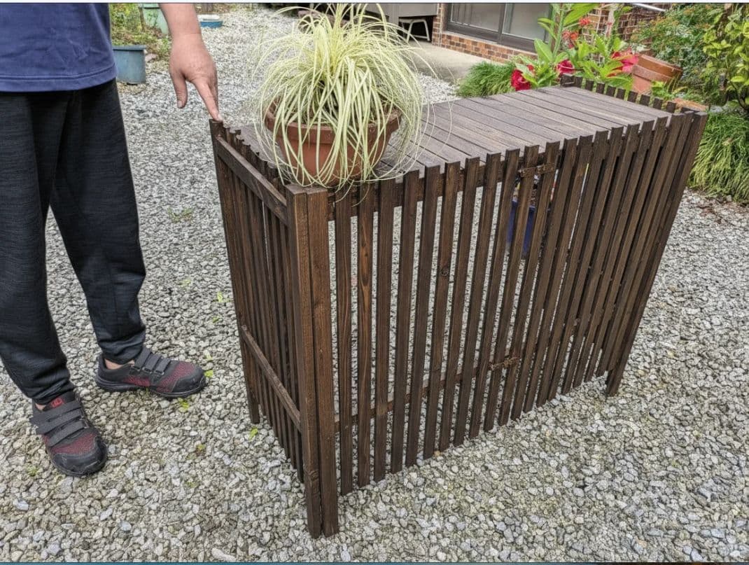 折りたたみ式木製 室外機カバー 3色