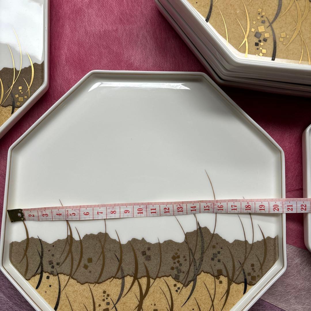 海*老様 ナルミ（NARUMI）の白耀磁器 金銀彩 武蔵野文 皿　プレート10枚