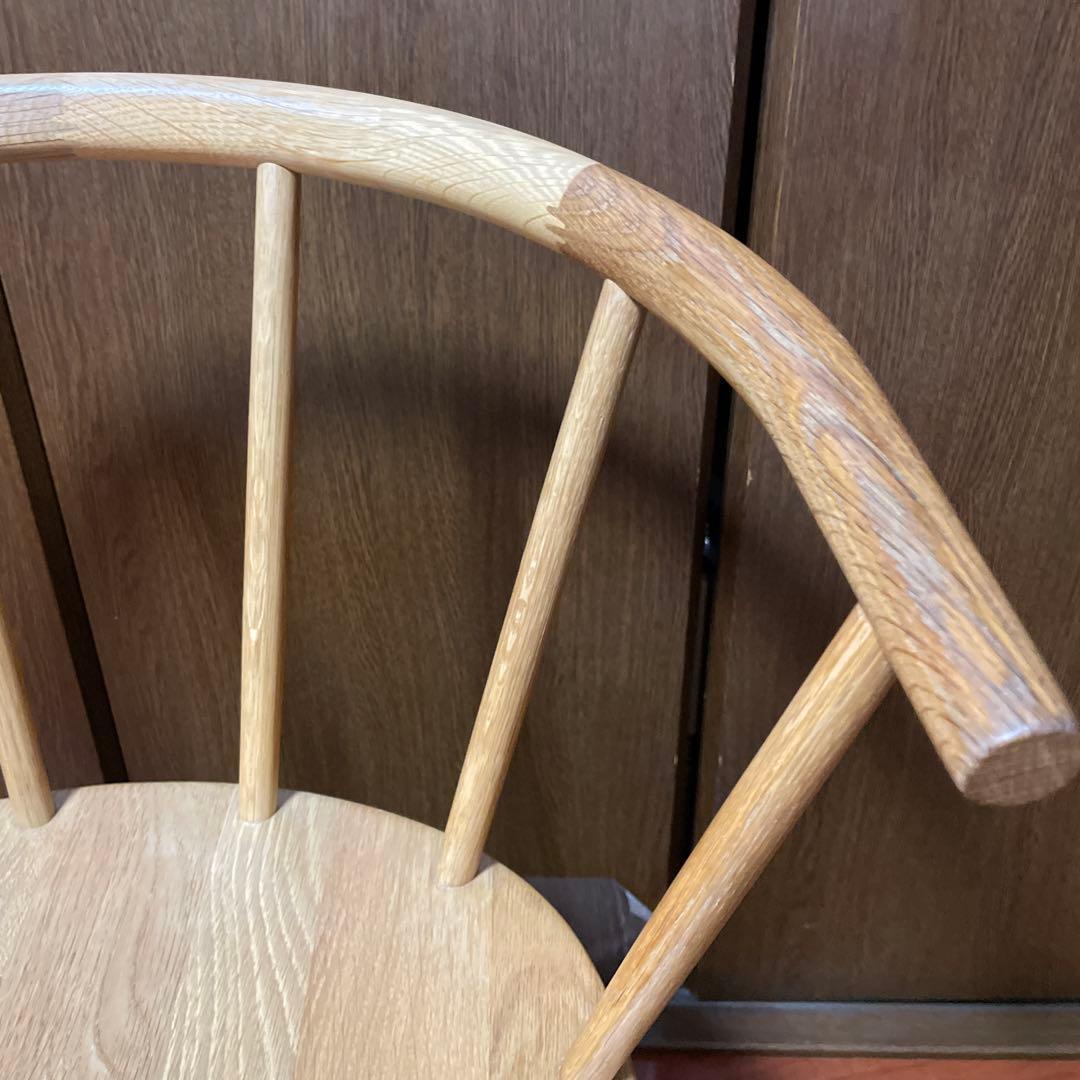 安心の梱包頼める便⭐︎無印良品　オーク材アームチェア・丸脚　MUJI　良品計画