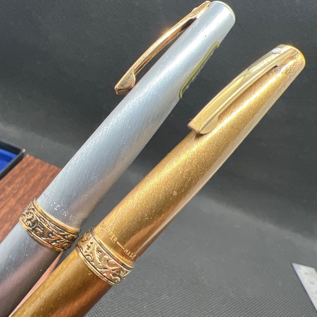14K Sheaffer 万年筆 ２点セット シェーファー 金銀セット