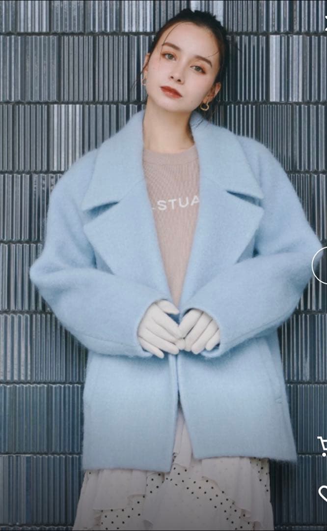 JILL STUART ウールモヘアシャギーコート