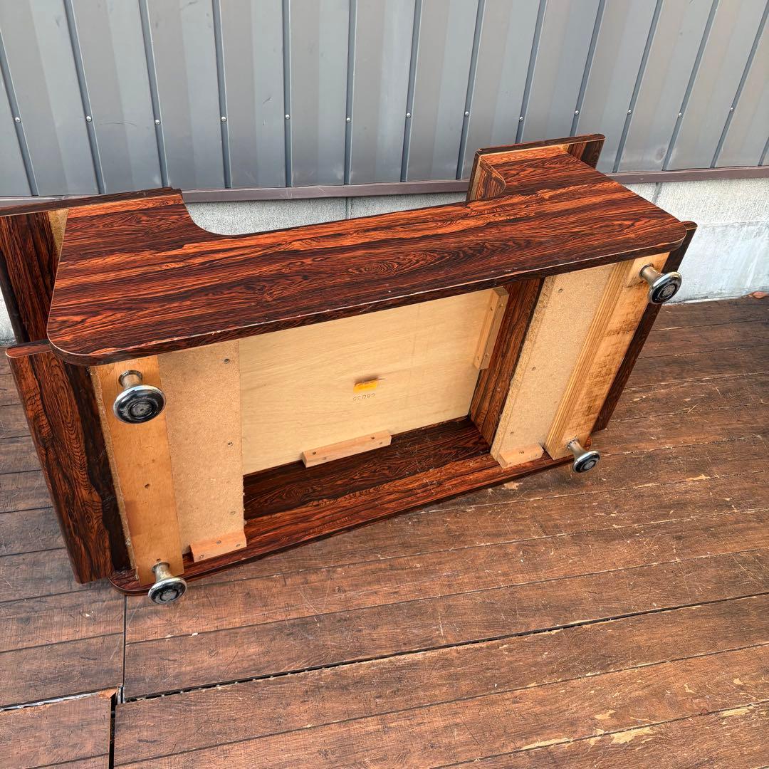 昭和レトロ カリモク 木製ガラステーブル センターテーブル 木目 ローテーブル