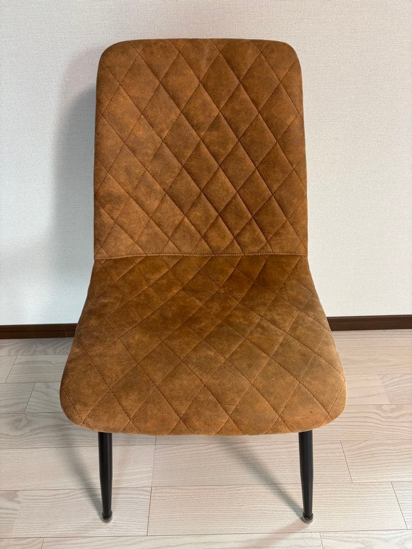スエードアンティーク調 ダイヤモンドキルティング チェア ブラウン
