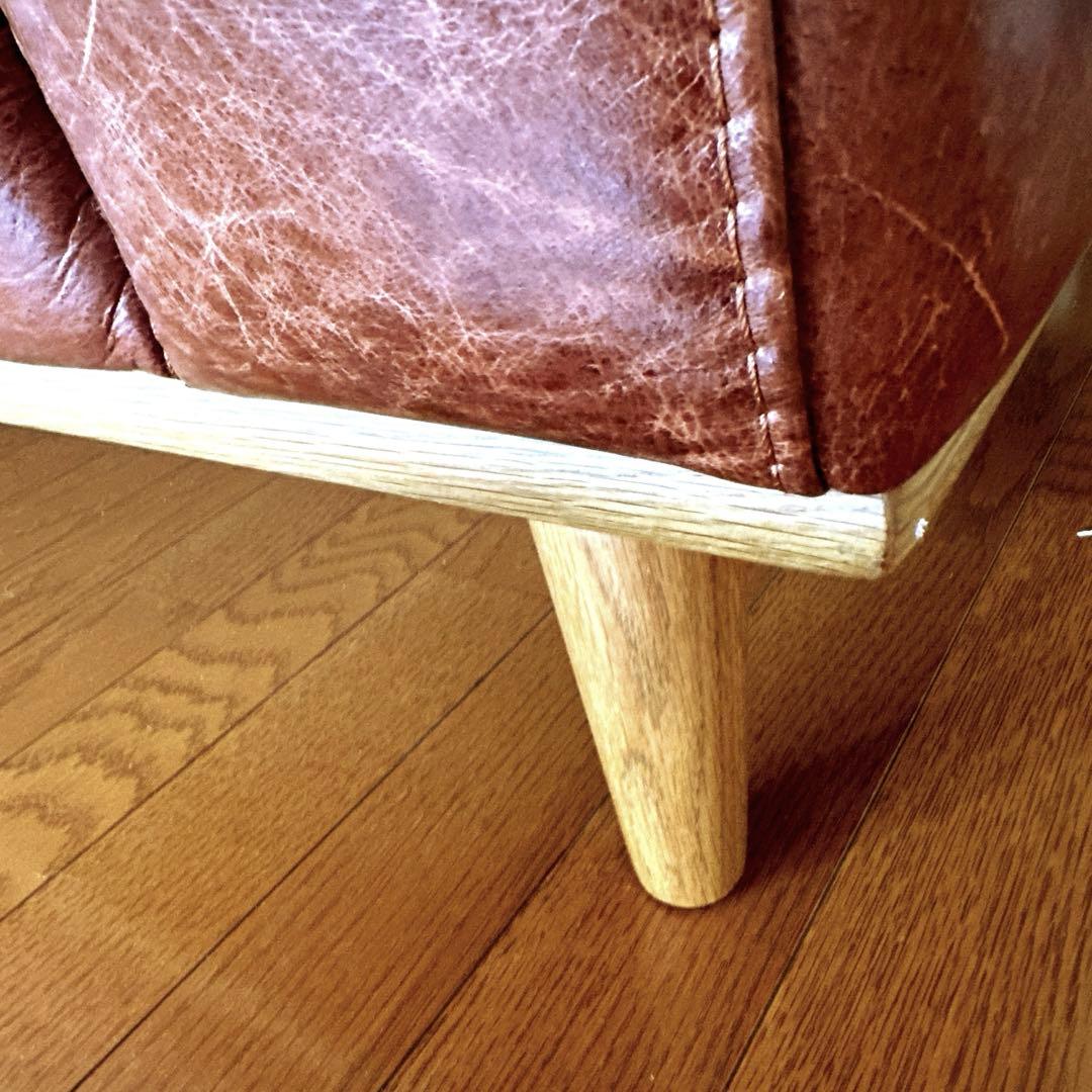 【unico】suabi レザーソファ 2.5シーター ヘッドレスト付き