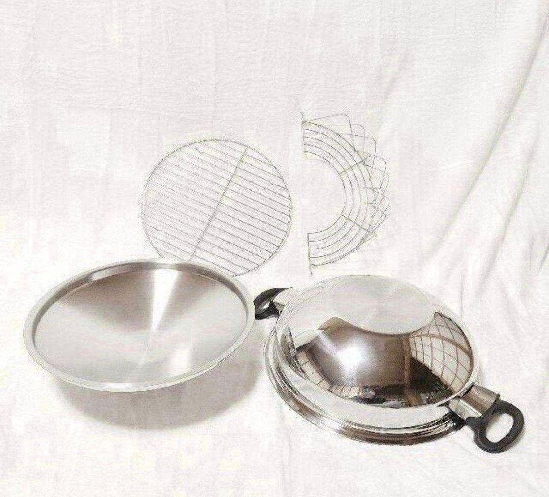 2024年製 超美品 1~2回使用のみ アムウェイ ウォック 鍋 網付き↓