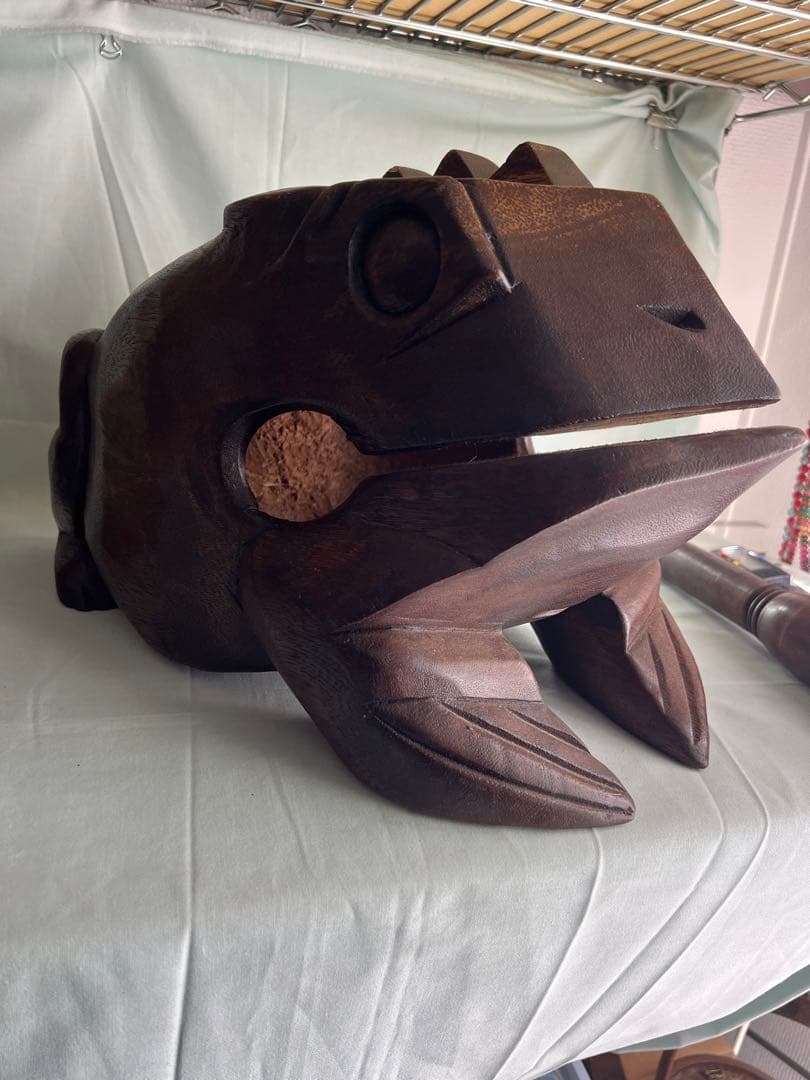 木製カエル 5.1KG 特大サイズ