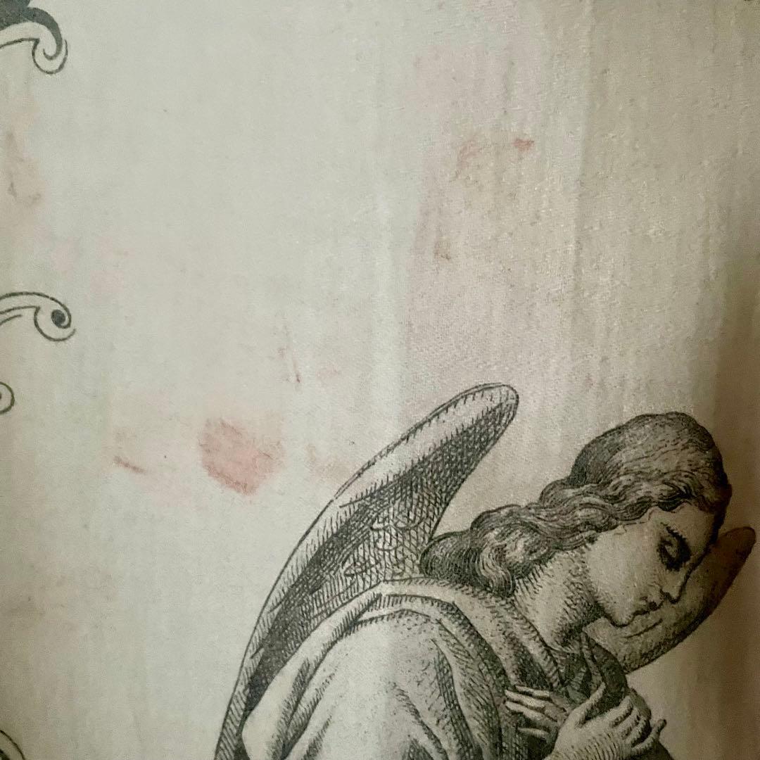 【希少】教会用バナー　天使　エンジェル　旗　19世紀　フランスアンティーク