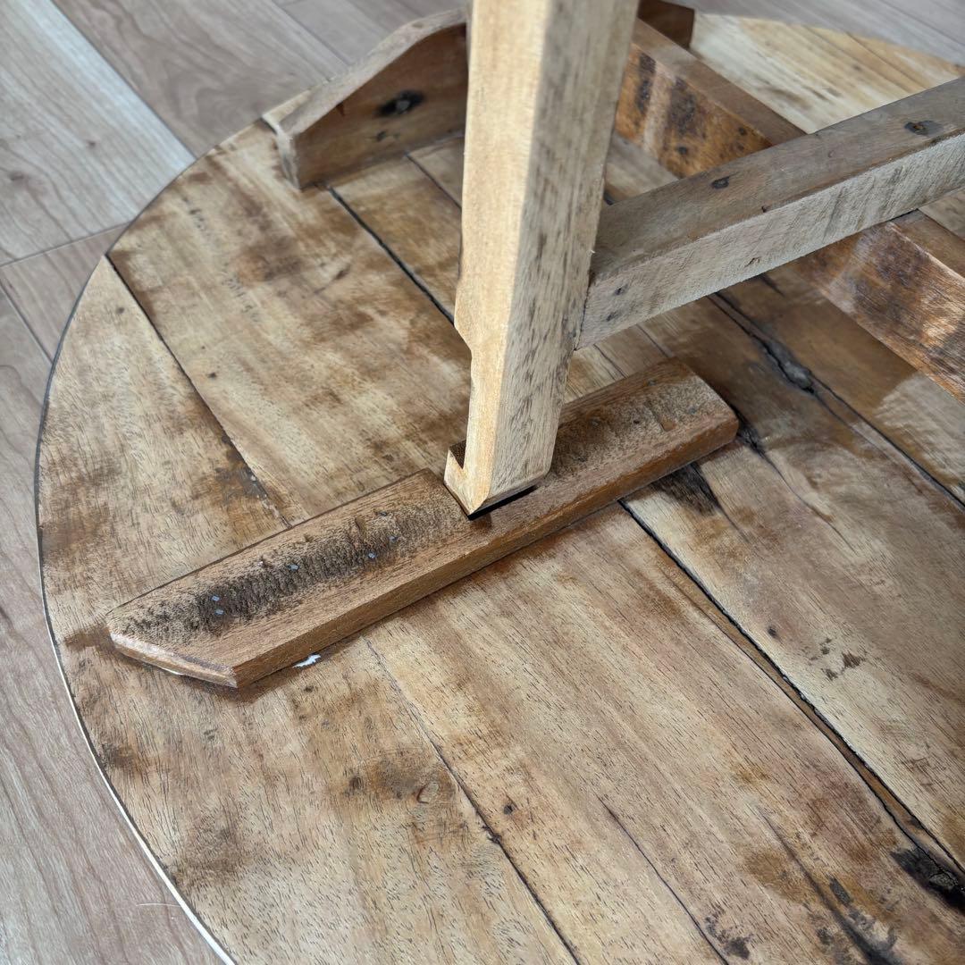 アンティークテーブル　折りたたみ　丸テーブル　サイドテーブル