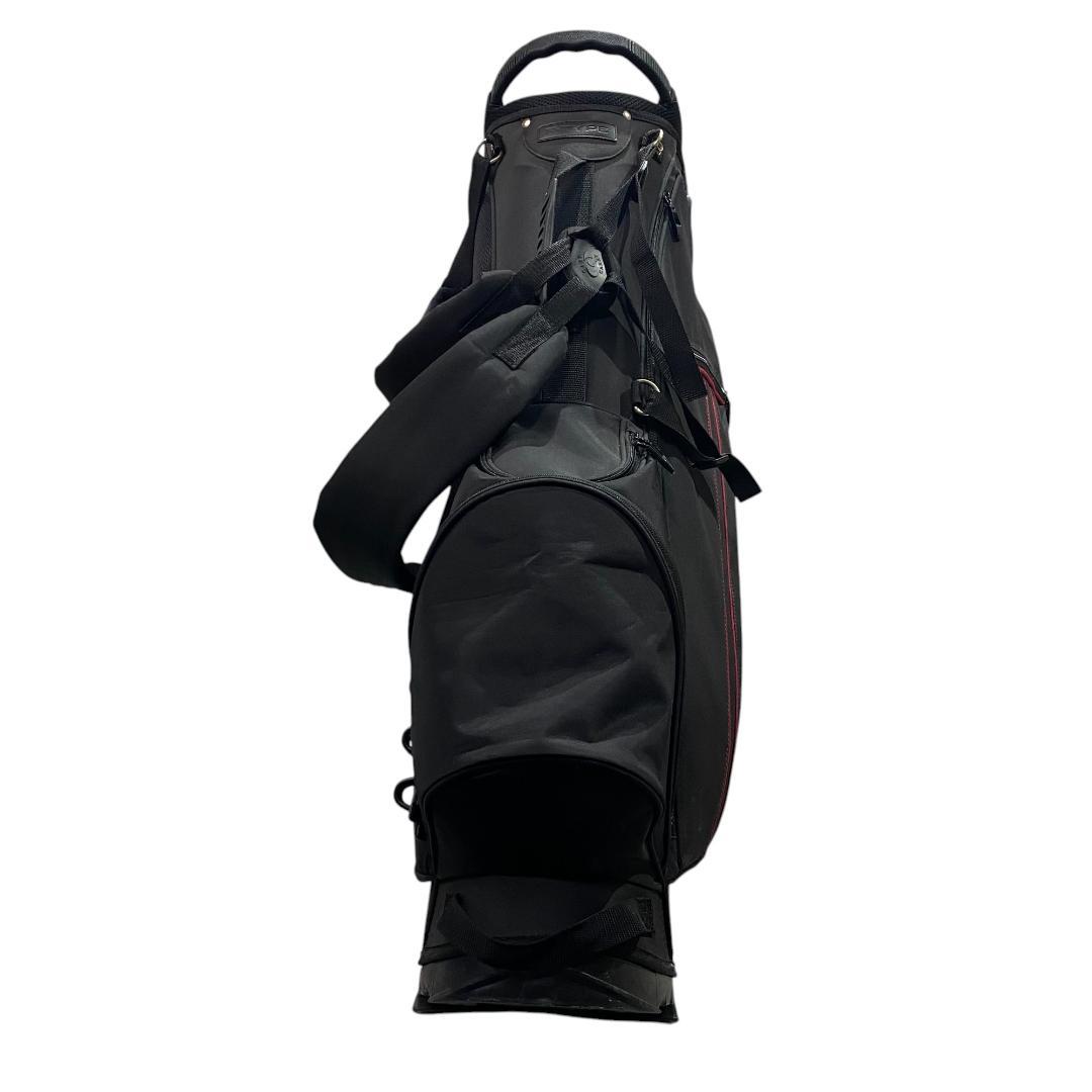 フード付き スタンド キャディバッグ ブラック 9型 7分割 ゴルフ