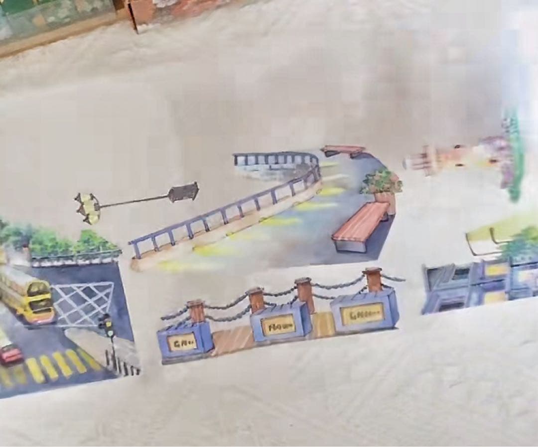 【9113】海外　マステ　5m巻　PETマスキングテープ　夜景　街景色　背景系