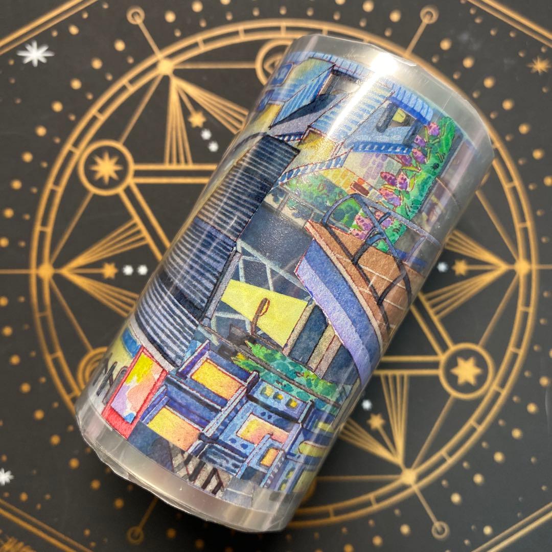 【9113】海外　マステ　5m巻　PETマスキングテープ　夜景　街景色　背景系