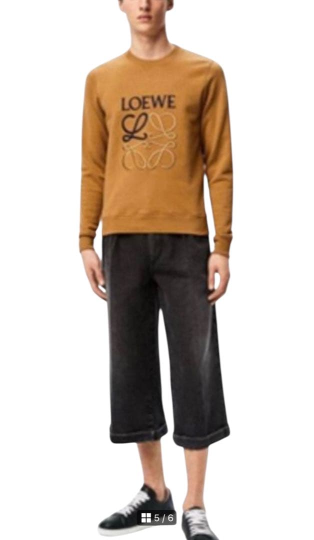 正規品 LOEWE ロゴ入り スウェット トレーナー キャメル L ジャパン
