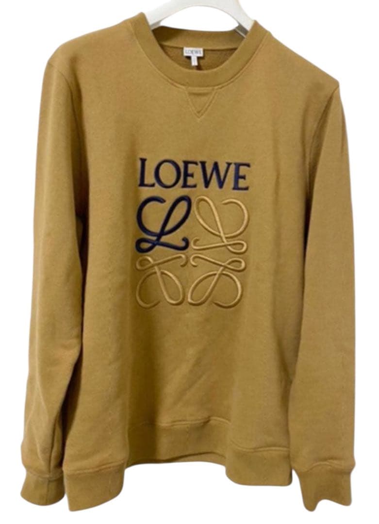 正規品 LOEWE ロゴ入り スウェット トレーナー キャメル L ジャパン