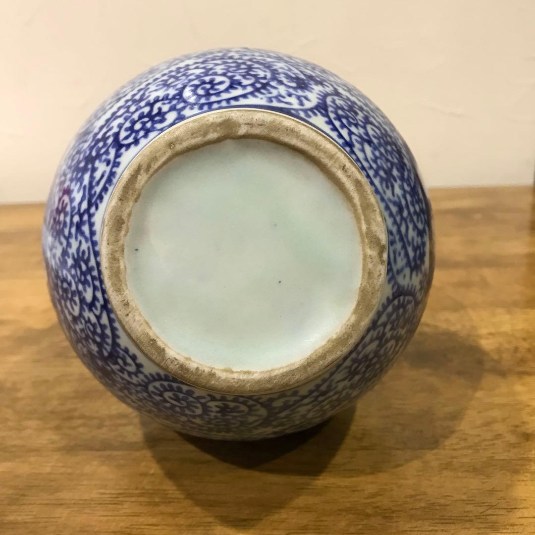 染付　タコ唐草　うさぎ