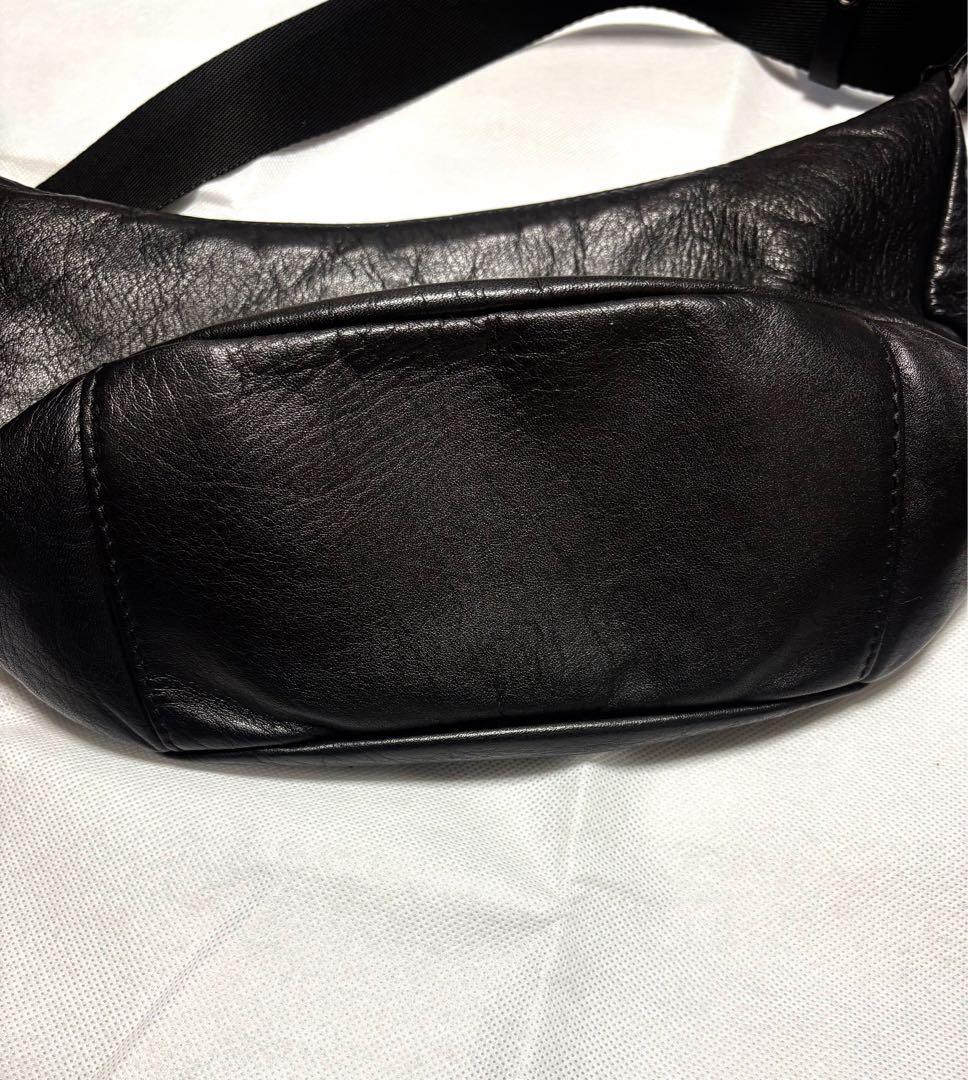 ラシット　ラウンドショルダーバッグ　ソフトレザー　美品