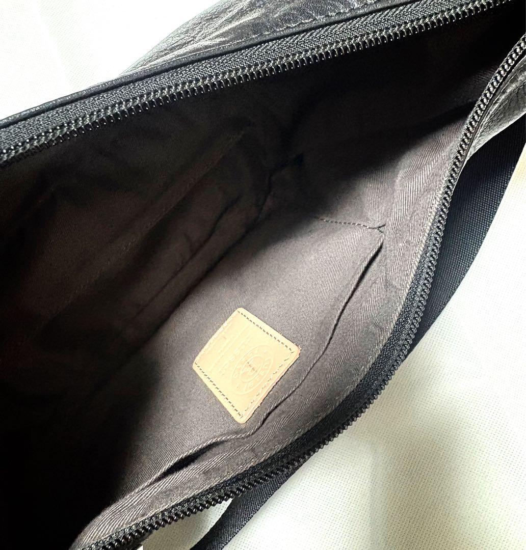 ラシット　ラウンドショルダーバッグ　ソフトレザー　美品