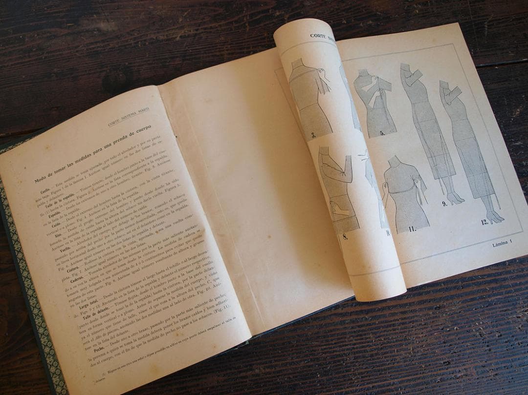 稀少 ランジェリー パターン製図本 1929年 アール・デコ 時代衣装/K076