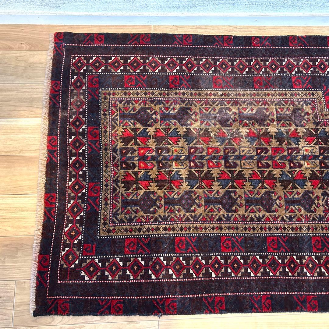 【1990's vintage】バルーチ族作 ビンテージラグ