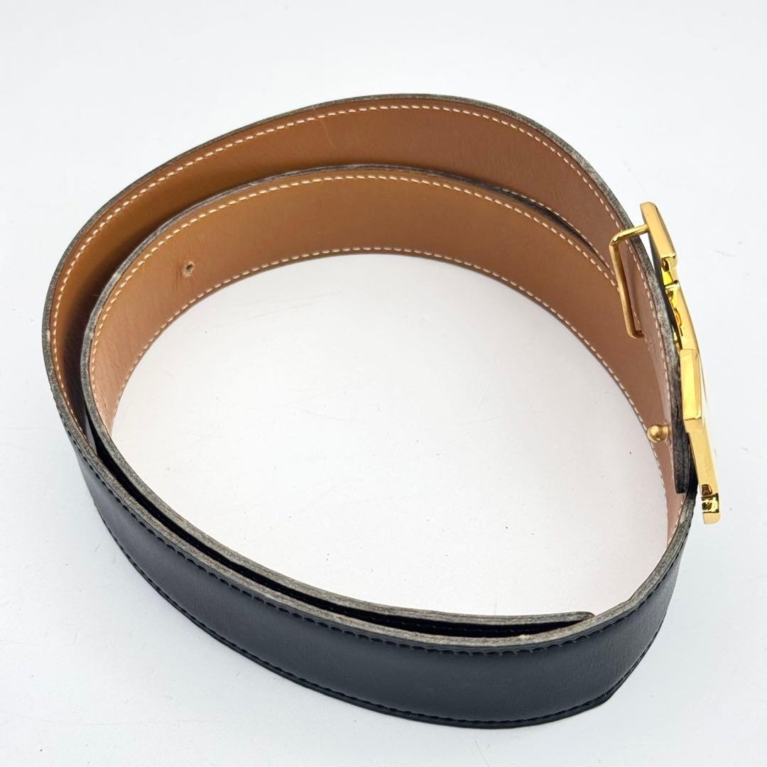 エルメス　Hロゴ　コンスタンス　ベルト　ゴールド　ブラック　ブラウン　レザー