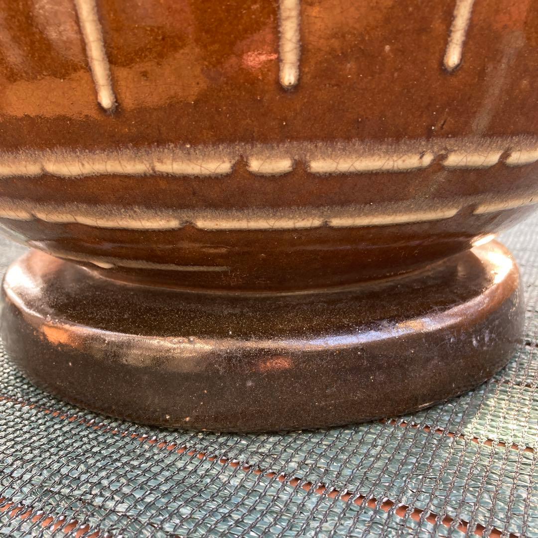 益子焼　丸型火鉢　火桶　火樞　火櫃