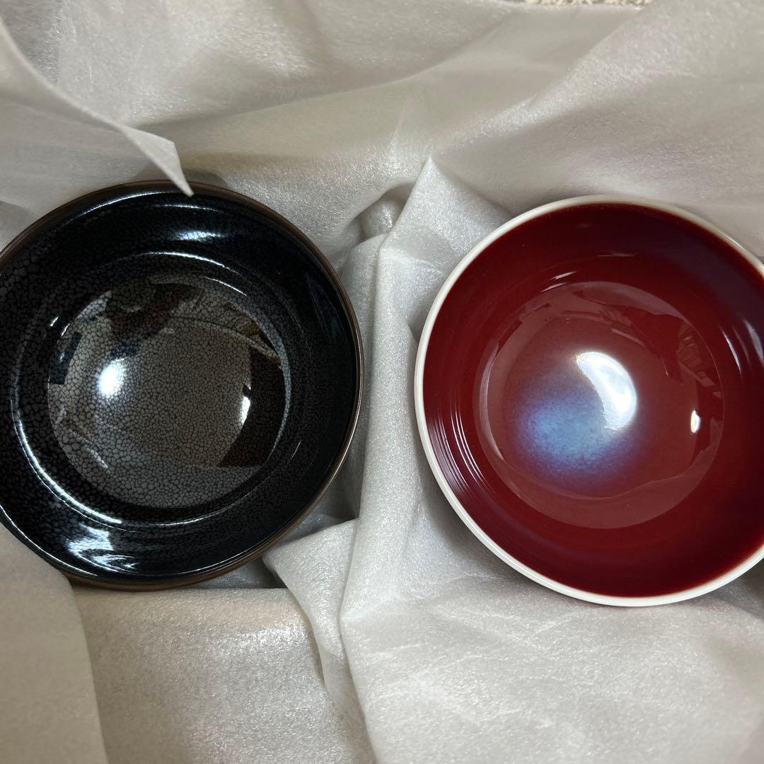 有田焼　真右ェ門窯　真右衛門窯　油滴天目　辰砂　　飯碗　高級茶碗