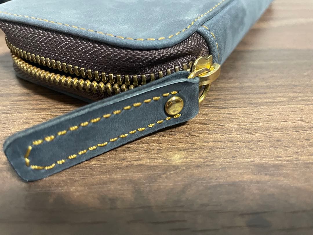 【今だけ！おまけ付き】バハギアペンケース　クレイジーホースレザー　ネイビー