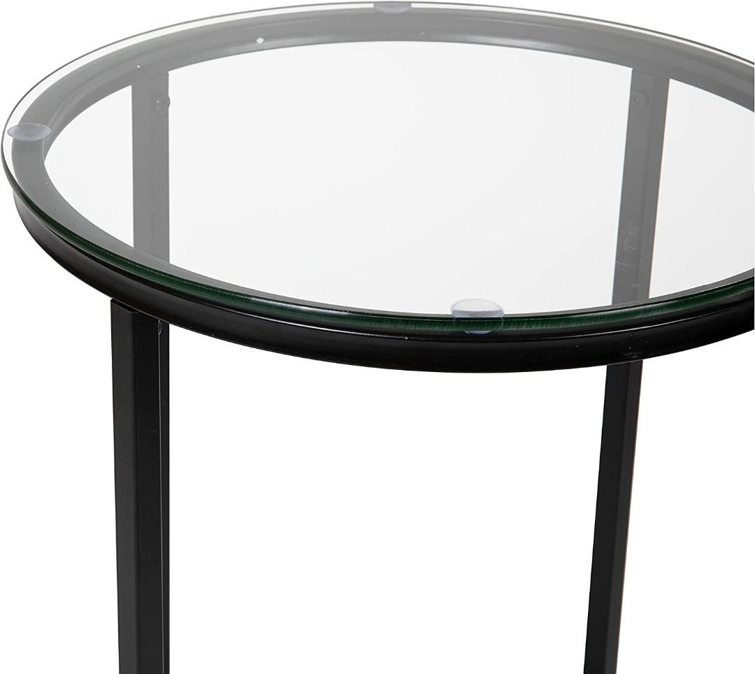 サイドテーブル 強化ガラス モダンなデザイン 多目的
