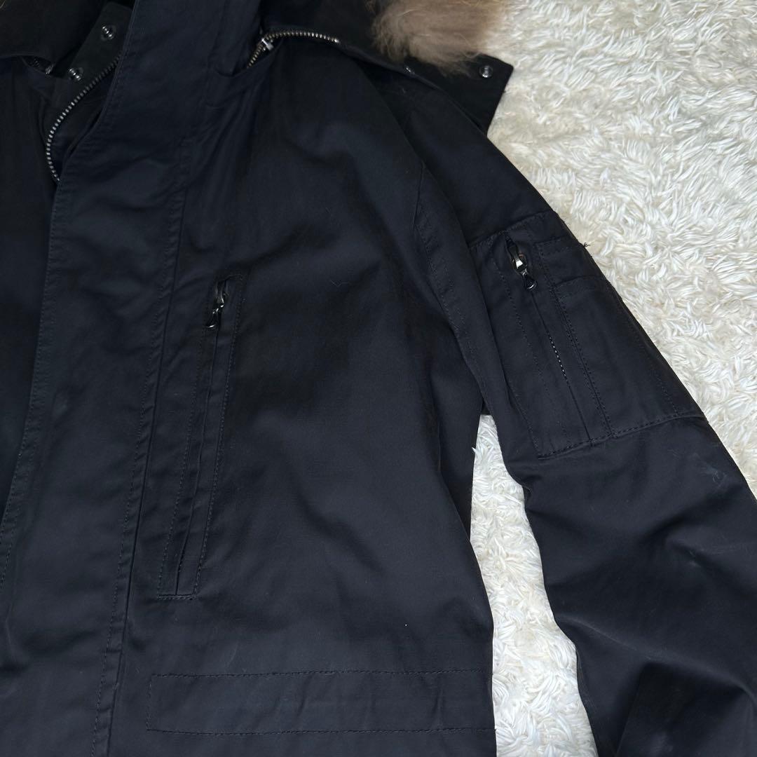 【良品】SHELLAC リアルラビット ファーライナー付 モッズコート 48