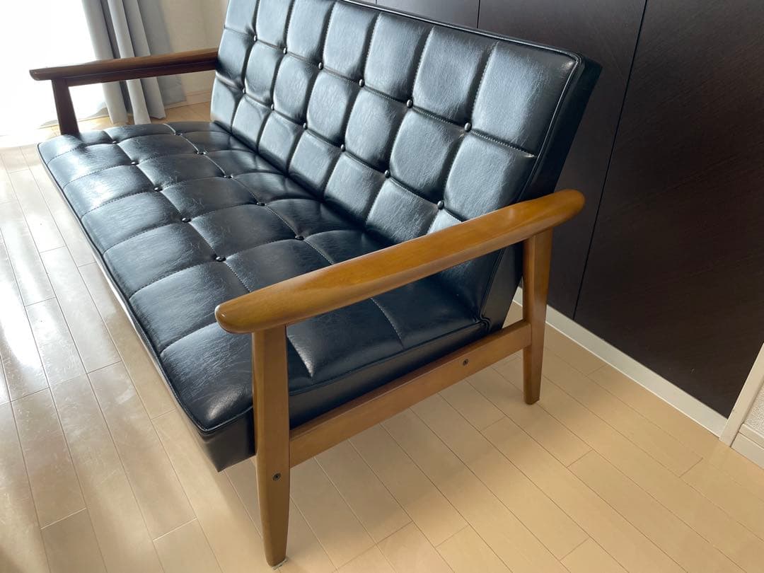 カリモク60 Kチェア　2シーター　スタンダードブラック