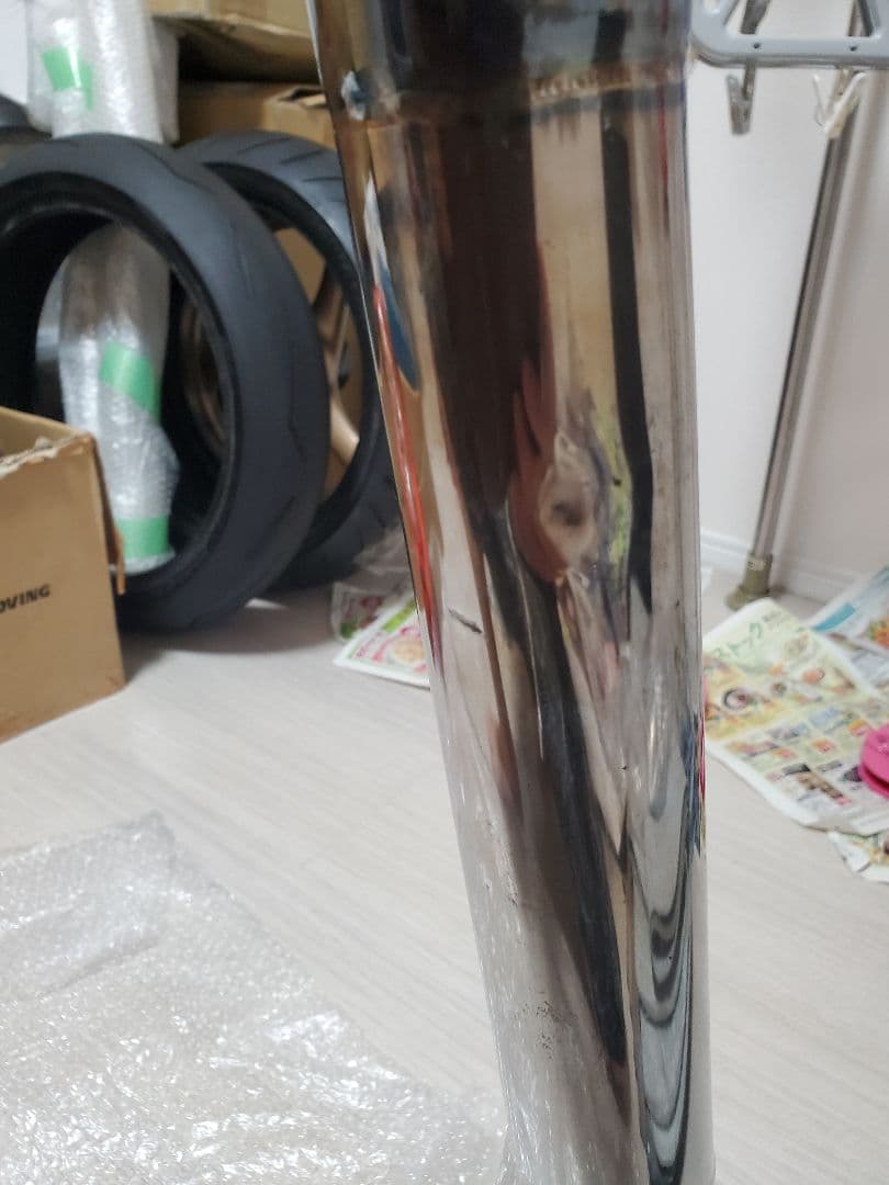 SR400 SR500 クェーサーメガホンマフラー モトギャラリークラフト製