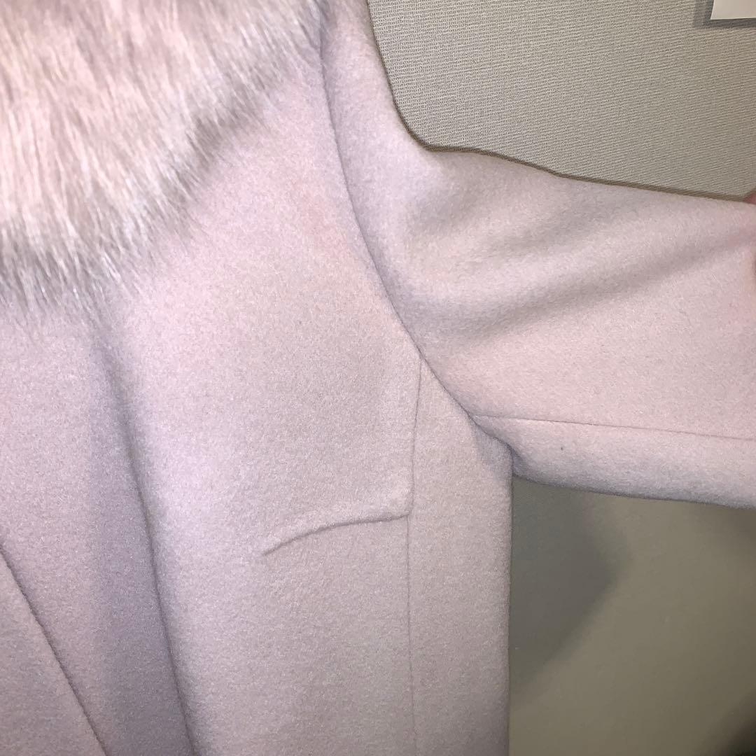 新品、ジャスグリッティ、ベージュ、3ウェイ　フォックスファーフード、ウールコート