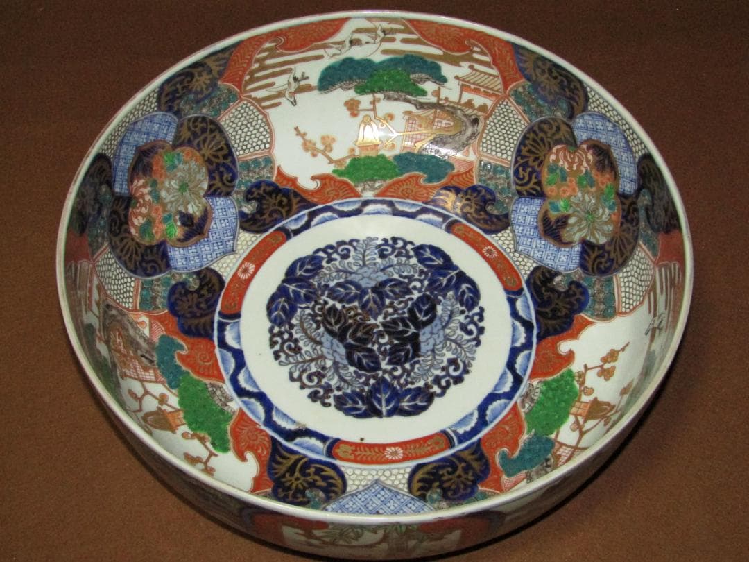 【伊万里　特大寸　丼鉢　三つ組　径３７ｃｍ　明治四十四年新調】美品