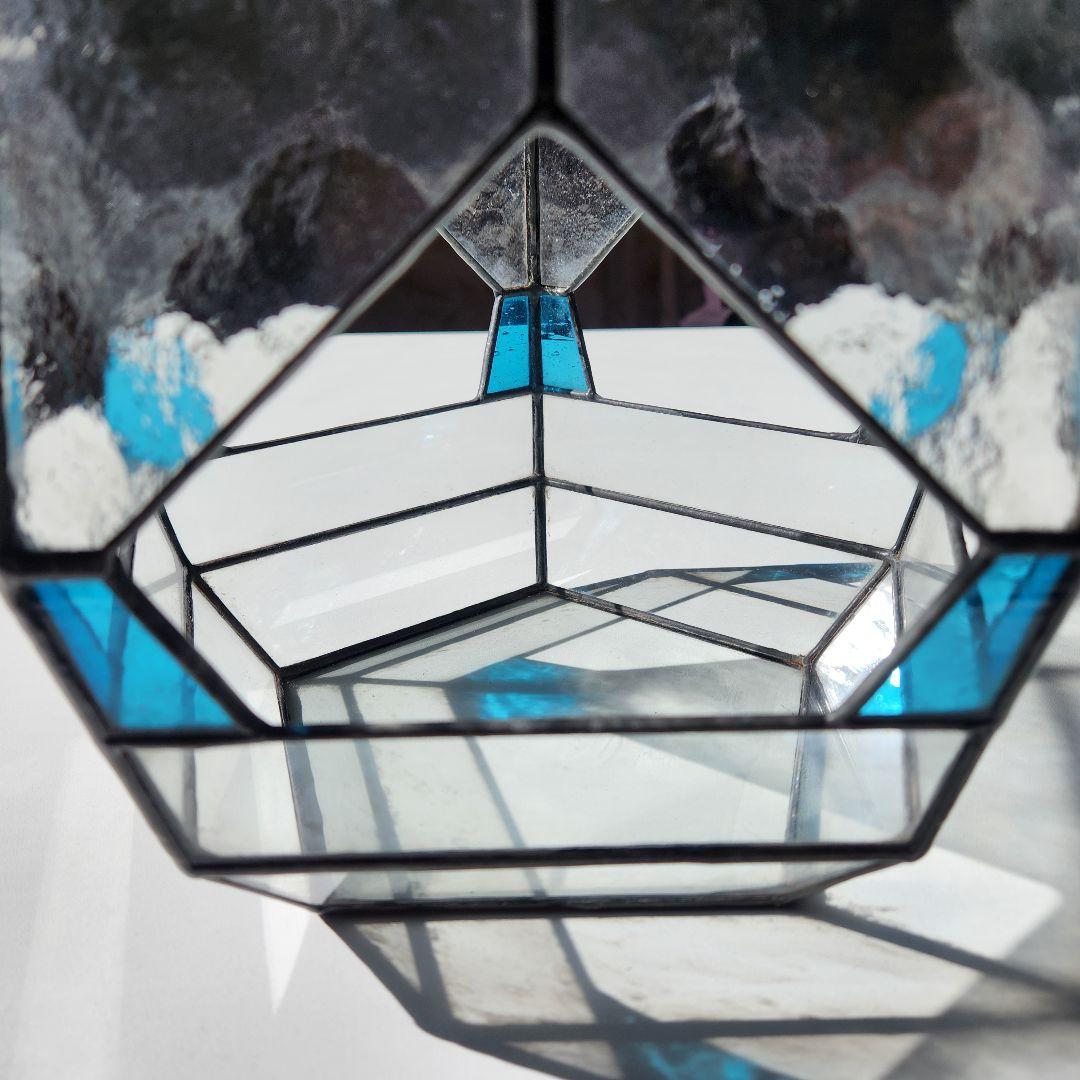 五角形　テラリウム　ステンドグラス　インテリア