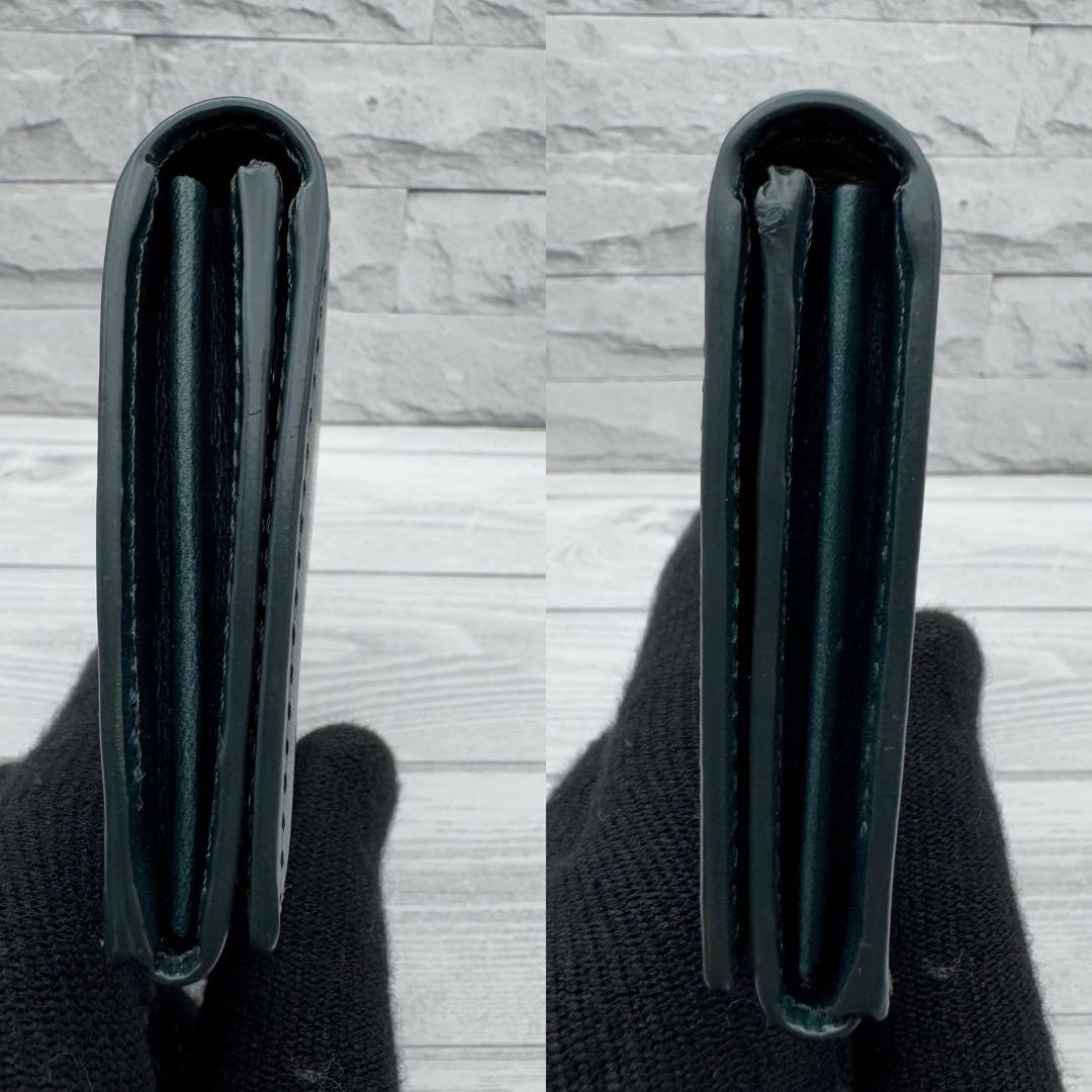 【美品】Paul Smith マルチストライプ　名刺入れ　レザー　ダークグリーン