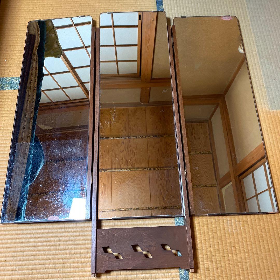 推定昭和43年(1968)千葉の松戸で手渡し可！　昭和レトロ三面鏡アンティーク