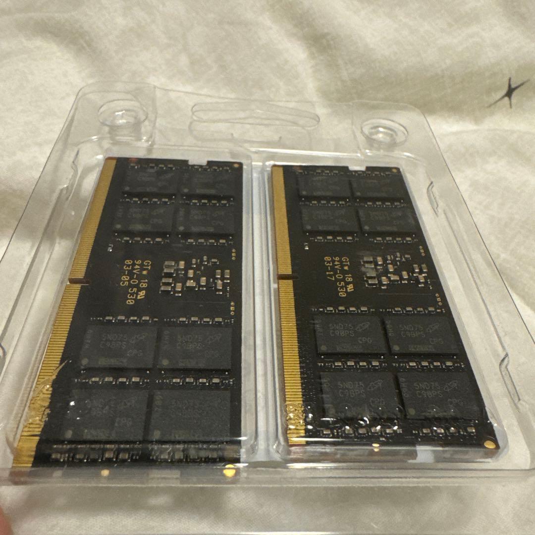 動作確認済 Crucial DDR5-5600 SODIMM 2x32GB