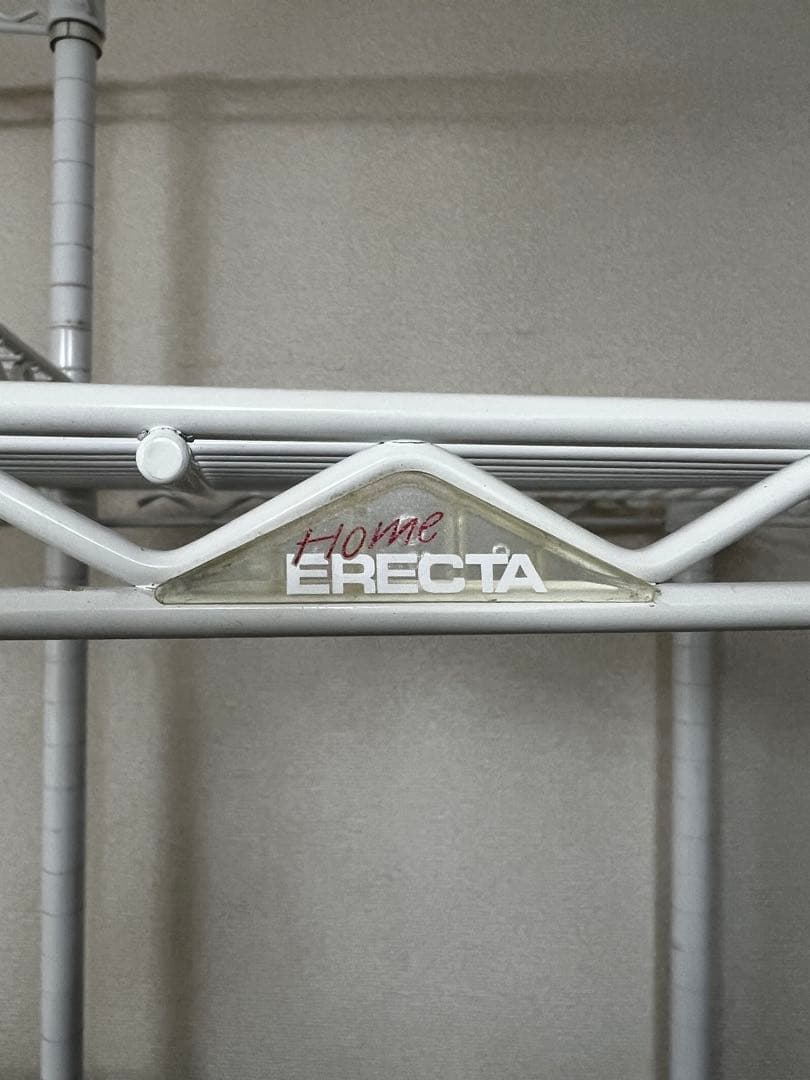 純正ホームエレクター棚4段+棚3段キャスター付きホワイト197.7×162×45