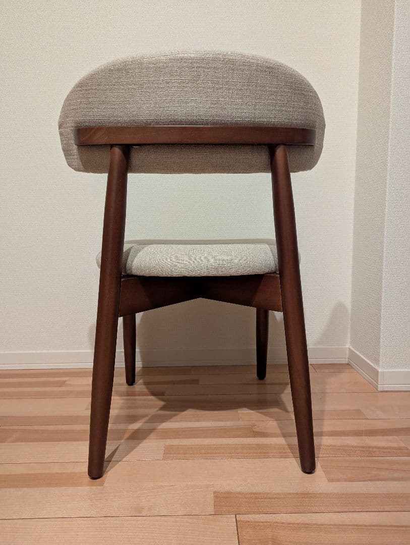 【訳あり新品】ダイニングチェア 2脚セット ナチュラル木目 × 快適ファブリック