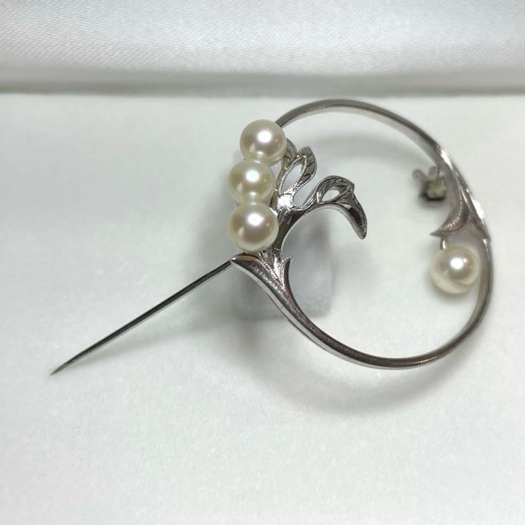ミキモト　パールブローチ　入学式　卒業式　あこや真珠　本真珠　ブランド　刻印