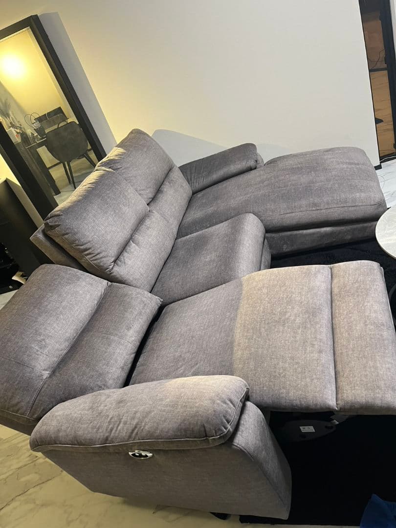 カウチ電動リクライニングソファ3人掛け