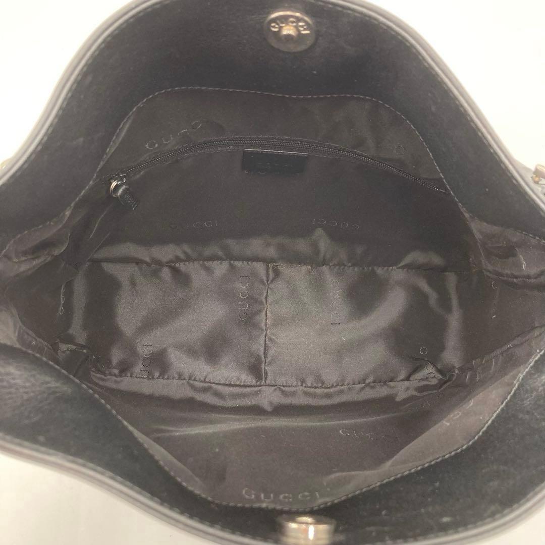 極美品✨GUCCI グッチ バンブー 2way ハンドバッグ ブラック レザー