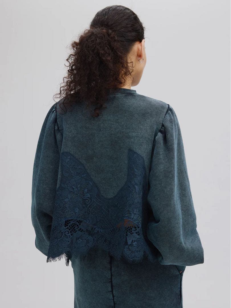 トップス Ameri CHEMICAL OVERDYE LACE SWEAT TOP