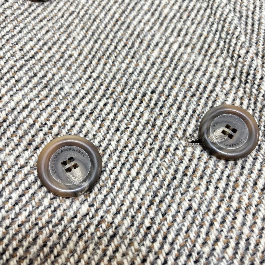 極美品！ピーコート 36 バーバリーブルーレーベル ツイード アンゴラ 36