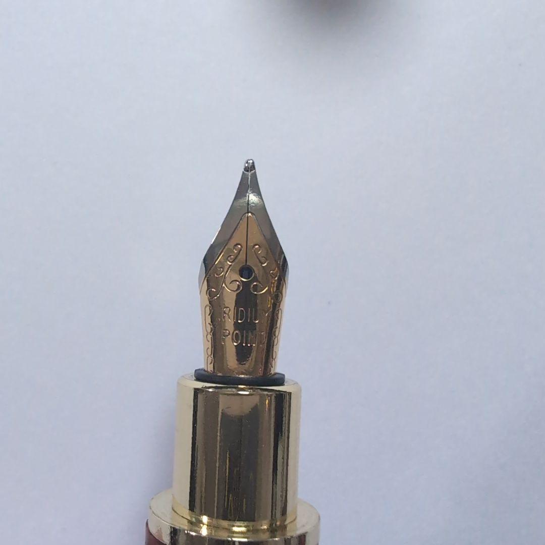 万年筆　金木犀 花梨紅白特上 万年筆 金色金具 M