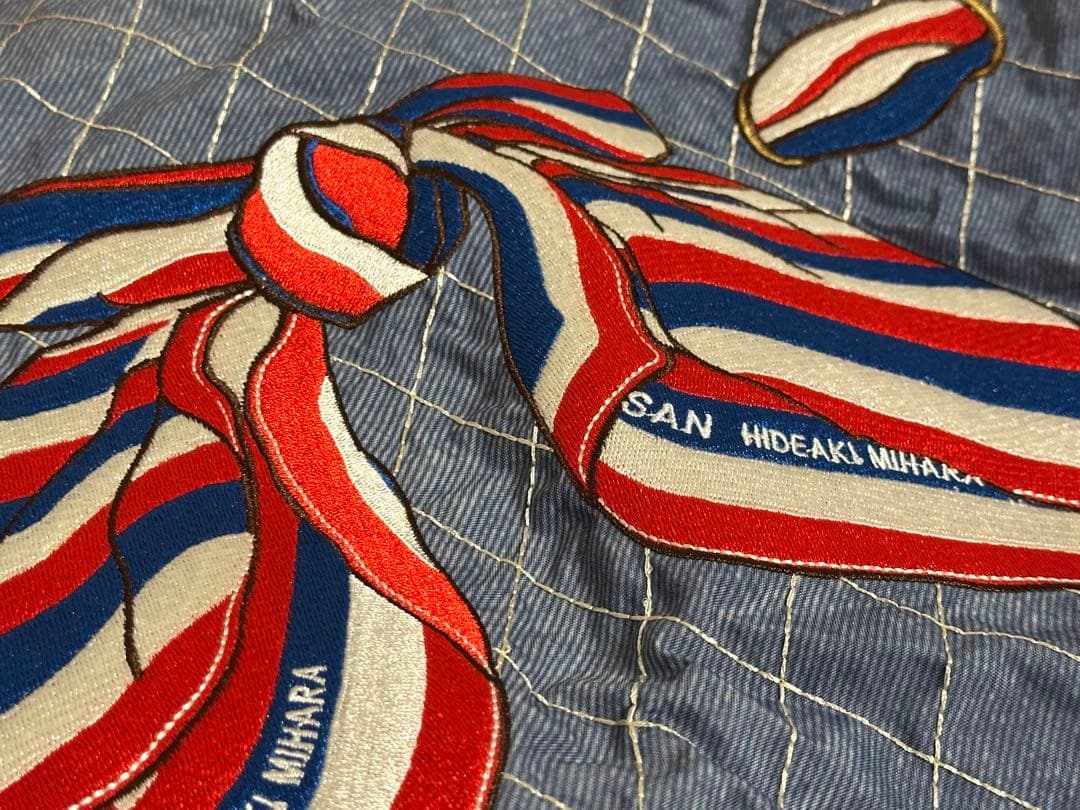 未使用 Ball＆Chain スカーフ リボン柄 デニム Lサイズ 表参道店限定