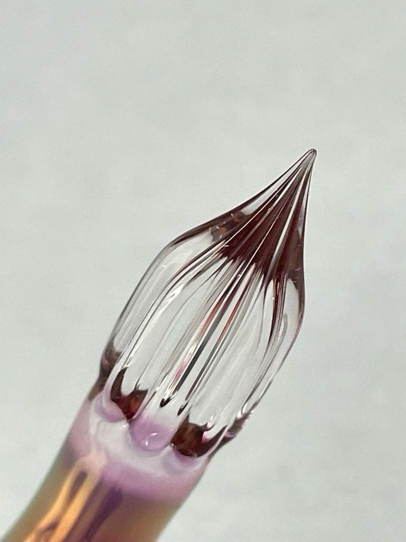 【美品】ガラス工房aun （アウン）ガラスペン 2本セット（マーブルF・太陽B）