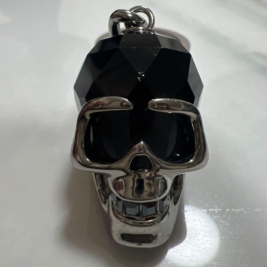 Swarovski スカル キーホルダー(刻印入り)