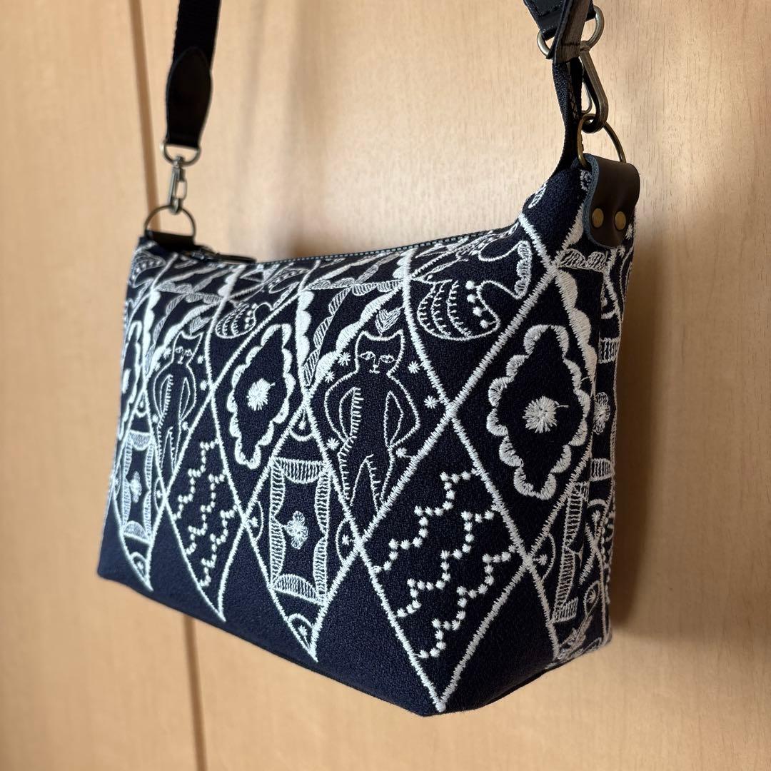 ハンドメイド　ふっくらショルダーバッグ　ミナペルホネン　シンフォニー